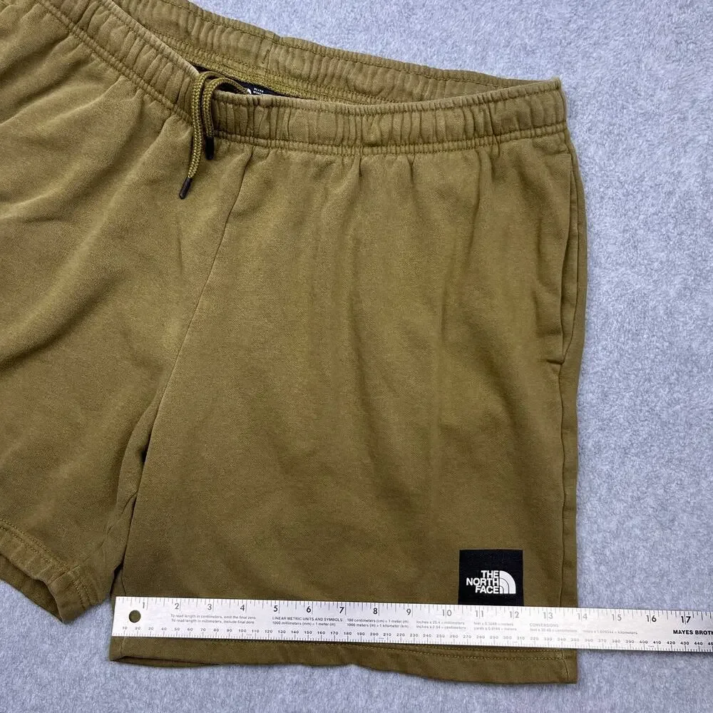 the north‎ face sweat shorts green fleece logo xl